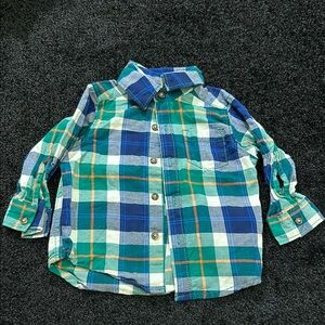 Carter’s Plaid Baby Shirt - Blue and Green‎ Size 6-9 months